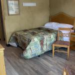 A squalid motel room.