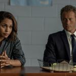 Monica Raymund and James Badge Dale as Jackie Quinones and Ray Abruzzo in Hightown, Season 3.