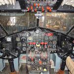 "Flight of the Phoenix" - Cockpit. This was put together with parts from several B-27 aircraft, then placed on a gyroscopic gymbal for shooting.