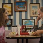 Nico Parker as Doris and Woody Harrelson as Paul in the Diner for Suncoast.