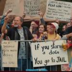 Woody Harrelson in the protest group outside Suncoast Hospice Center in Suncoast.