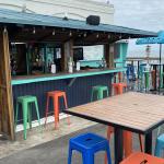 The rooftop bar, where Doris and Paul watch the Super Bowl.