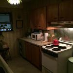 Nya's efficiency apartment kitchen.